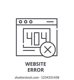 Website error line icon concept. Website error vector linear illustration, symbol, sign