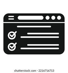 Website exam icon simple vector. Work test. Academic paper