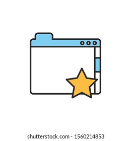 website favorite internet flat line style illustration