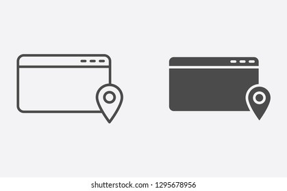 Website filled and outline vector icon sign symbol