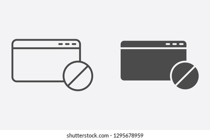 Website filled and outline vector icon sign symbol