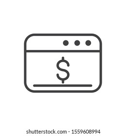 website finance bank money icon thick line vector illustration