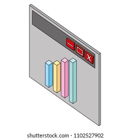 website financial statistics graph isometric
