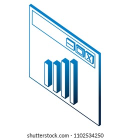 website financial statistics graph isometric