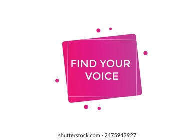Website, finde deine Stimme, Angebot, Button, lernen, bleiben, gestimmt, Stufe, Zeichen, Sprache, Bubble Banner, modern, Symbol, Klicken. 
