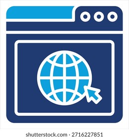 Website Flat Blue Icon Style