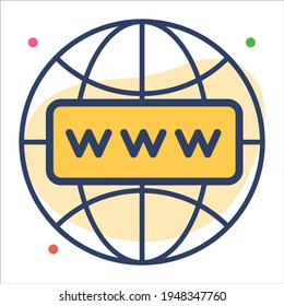 website flat line  icon modern illustration
