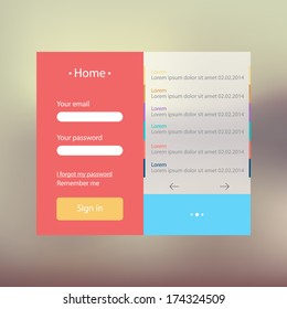 Website flat template design