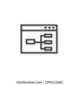 Website flowchart line icon. Wireframe linear style sign for mobile concept and web design. Sitemap outline vector icon. Symbol, logo illustration. Pixel perfect vector graphics
