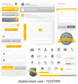 Website frame elements pack with icons set