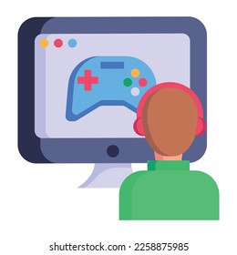 Website and gamepad, flat icon of game development, 