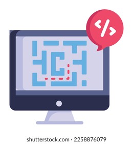 Website and gamepad, flat icon of game development, 