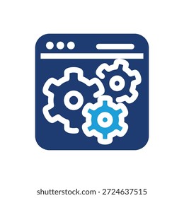 Sitio web y engranaje símbolo de ajuste de color icono Vector diseño bueno para el Web o App móvil