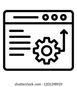 Website with gear wheel is symbolic of web development 
