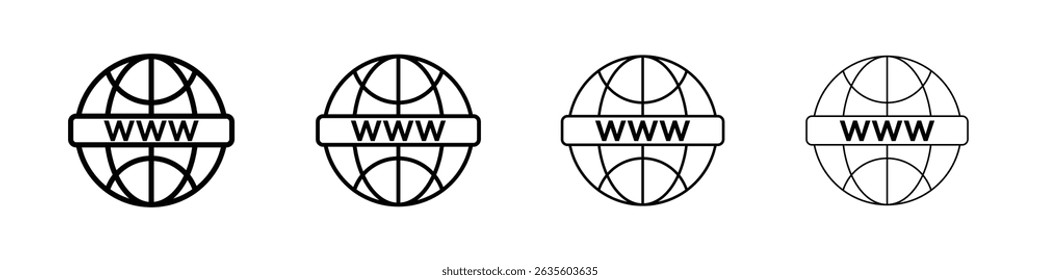 Website globe icon Flat illustration sign