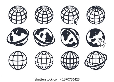 Website Globe Icon. website, homepage icon set, mobile app
