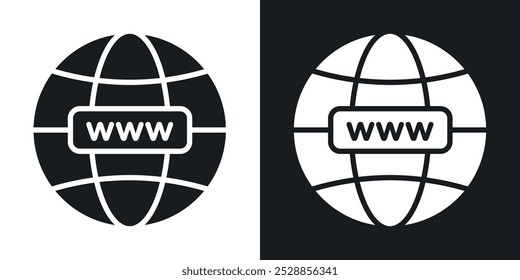 Website globe icons. solid style vector