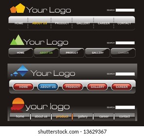 Website glossy button bars template