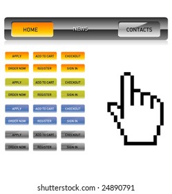 Website glossy button bars template