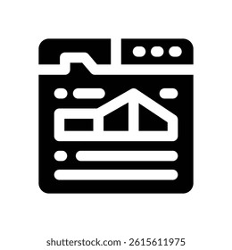website glyph icon. Strong and solid vector icon for websites, mobile interfaces, presentations, and visual branding. High quality and easy to edit.