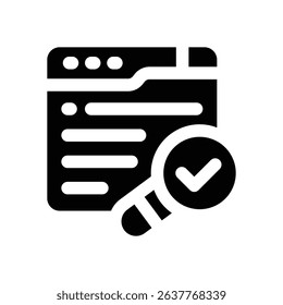 website glyph icon. Strong and solid vector icon for websites, mobile interfaces, presentations, and visual branding. High quality and easy to edit.