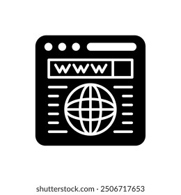 Website Glyph Icon, Vector illustration