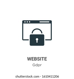 Website glyph icon vector on white background. Flat vector website icon symbol sign from modern gdpr collection for mobile concept and web apps design.