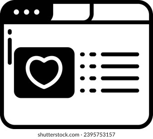 Website glyph and line vector illustration