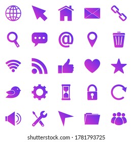 Website gradient icons on white background, stock vector