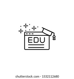 Website, graduate hat icon. Simple line, outline vector of online educationa icons for ui and ux, website or mobile application