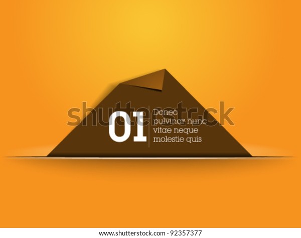 Website, graphic design, brown memory card in\
cut paper - orange card\
template