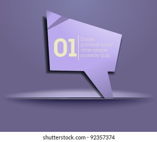 Website, graphic design paper craft, bubble tag - violet template