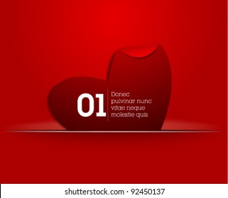 Website, graphic design paper craft heart, bubble tag - red tag - design template