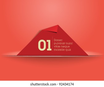 Website, graphic design, red memory card in cut paper - red background