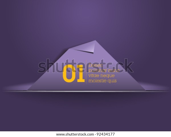 Website, graphic design, violet memory card in\
cut paper - violet\
background