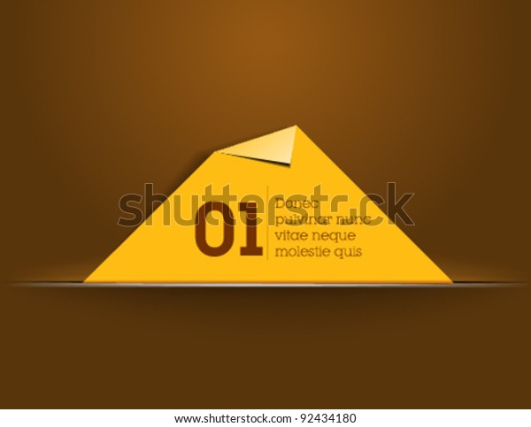 Website, graphic design, yellow memory card in\
cut paper - brown\
background