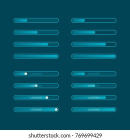 Website graphic progress loading. Set of flat download indicator. Vector illustration