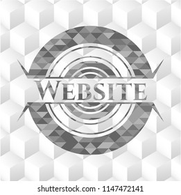 Website grey emblem with cube white background