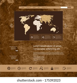 Website Grunge Template, easy all editable