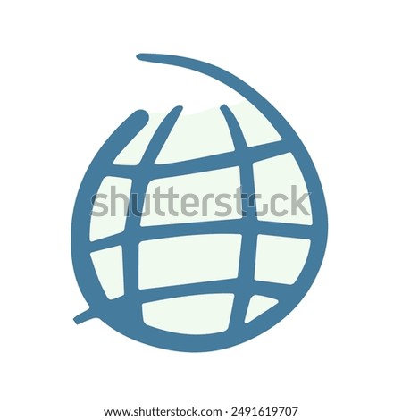 Website, Hand-drawn blue Globe on a White Background