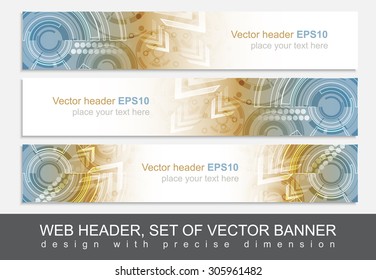 Website header or banner with abstract technological pattern/design for your project or website presentation/vector illustration
