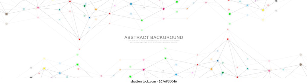 Website header or banner design with abstract polygonal background and connecting dots and lines. Global network connection. Digital technology with plexus background and space for your text