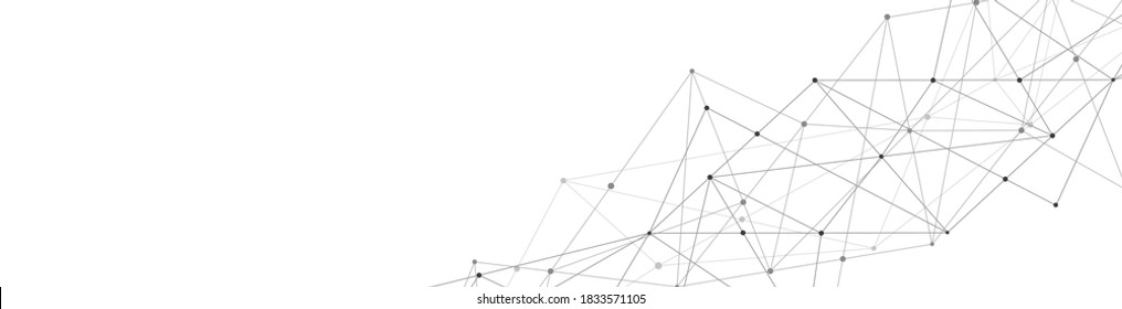 Cabecera o diseño de banner del sitio web con fondo poligonal abstracto y puntos y líneas de conexión. Conexión de red global. Tecnología digital con fondo plexado y espacio para tu texto