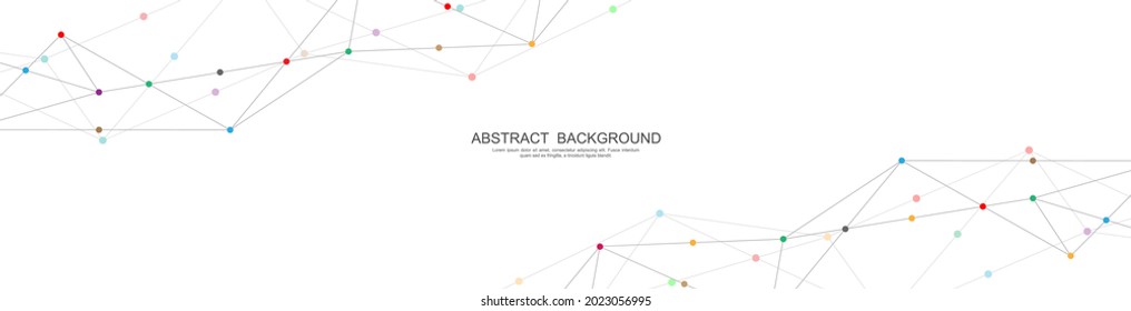 Website header or banner design with abstract polygonal background and connecting the dots and lines. Global network connection. Digital technology with plexus background and space for your text