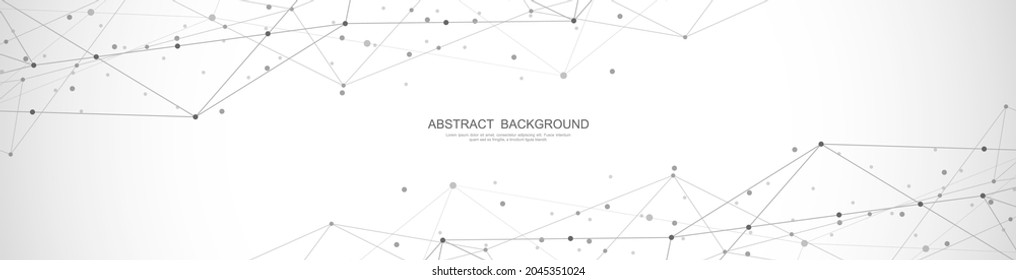 Website header or banner design with abstract polygonal background and connecting the dots and lines. Global network connection. Digital technology with plexus background and space for your text