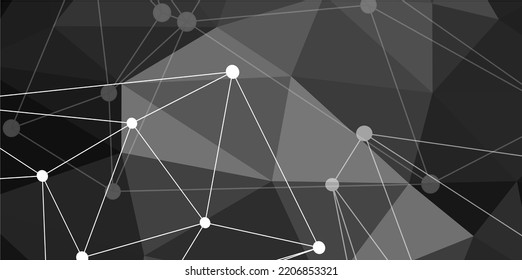 Website header or banner design with abstract polygonal background and connecting dots and lines. Global network connection. Digital technology with plexus background and space for your text