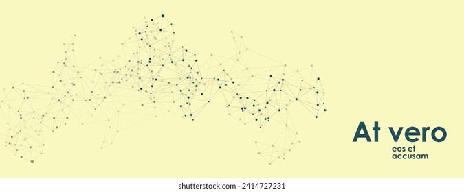 Website header or banner design with abstract polygonal background and connecting dots and lines. Global network connection. Digital technology with plexus background and space for your text