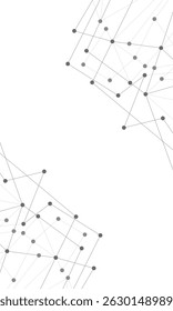 Website header or banner design with abstract geometric background and connecting dots and lines. Global network connection. Digital technology with plexus background and space for your text