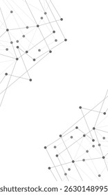 Cabeçalho do site ou design de banner com fundo geométrico abstrato e pontos e linhas de conexão. Conexão de rede global. Tecnologia digital com fundo plexo e espaço para o seu texto
