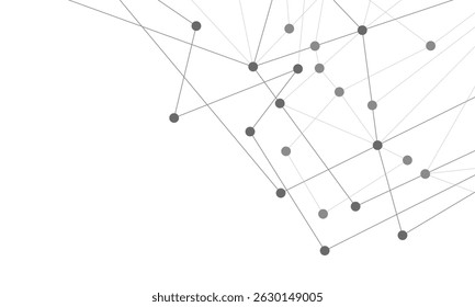 Website header or banner design with abstract geometric background and connecting dots and lines. Global network connection. Digital technology with plexus background and space for your text